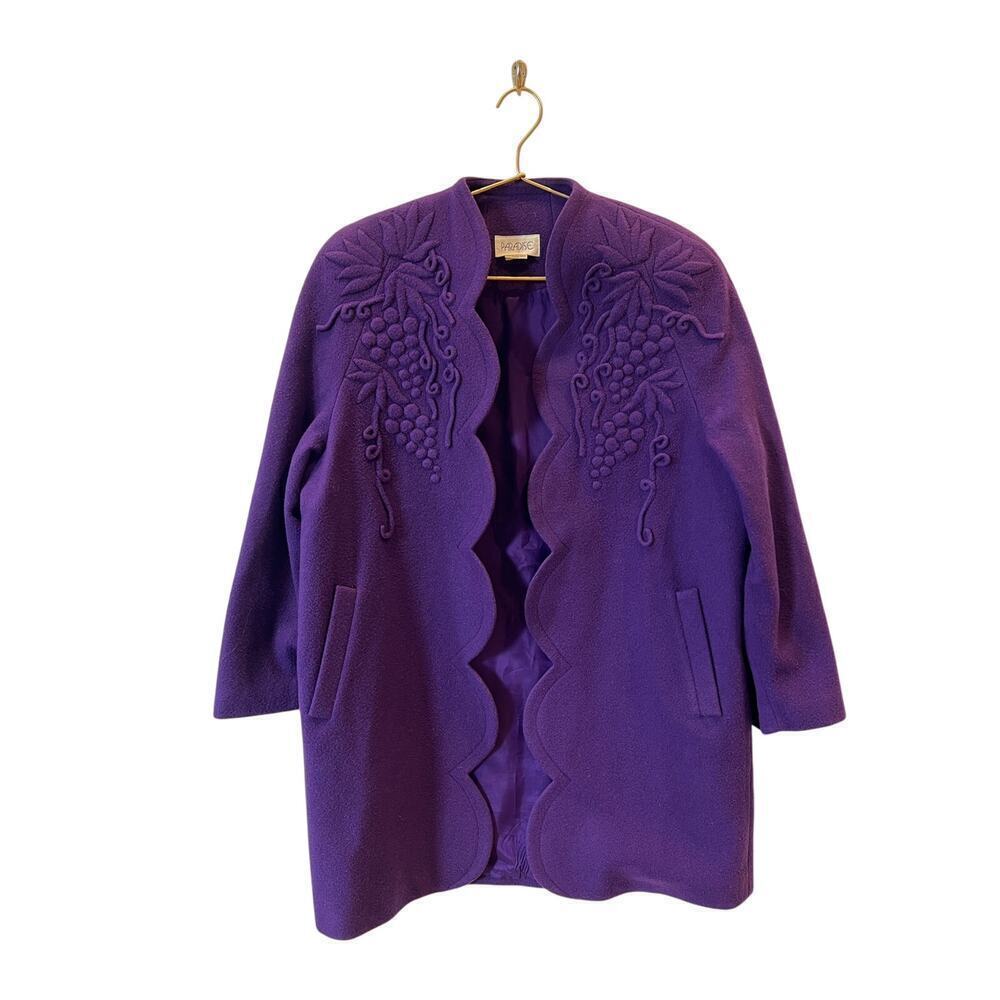 Vintage Purple Paradise Grape Scalloped jacket